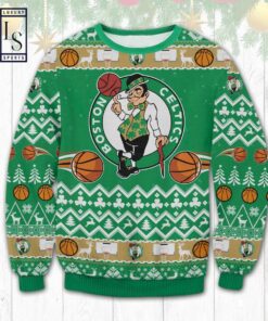 Boston Celtics Green Gold Ugly Christmas Sweater For Fans