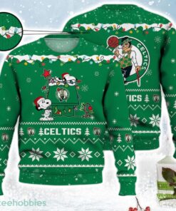 Boston Celtics Green Snoopy Ugly Christmas Sweater Gift 1