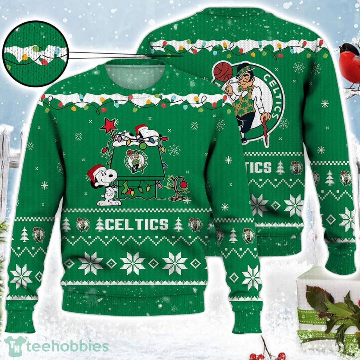 Boston Celtics Green Gold Ugly Christmas Sweater For Fans