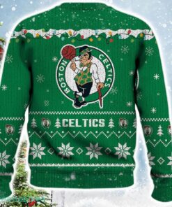 Boston Celtics Green Snoopy Ugly Christmas Sweater Gift 3