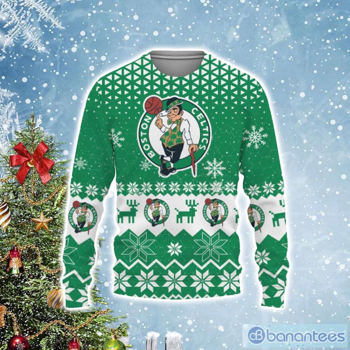 Boston Celtics Green White Ugly Christmas Sweater For Men And Women