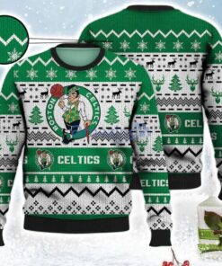 Boston Celtics White Green Ugly Christmas Sweater Best Gift For Fans