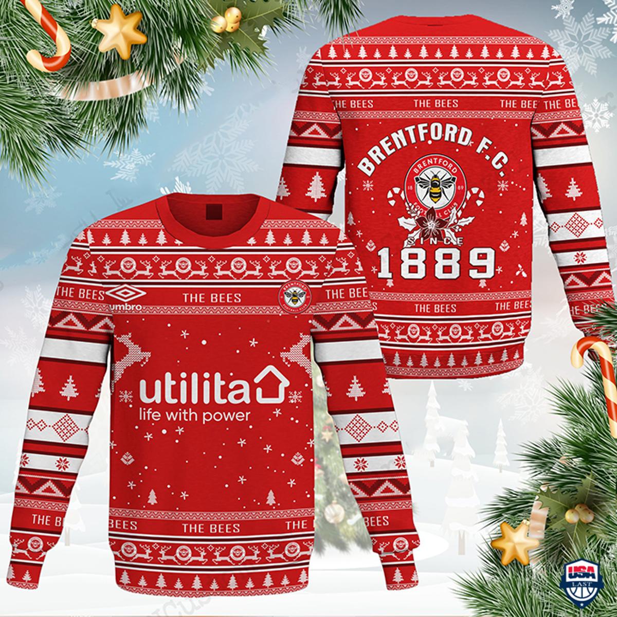 Brentford Fc 1889 Ugly Christmas Sweater For Fans