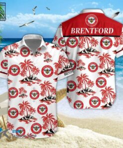 Brentford Fc Coconut Tree Patterns Tropical Hawaiian Shirt Size From S To 5xl
