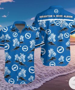 Brighton & Hove Albion Fc Coconut Island Blue Hawaiian Shirt Best Gift For Fans
