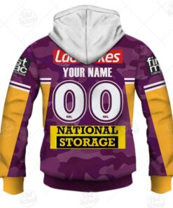 Brisbane Broncos Custom Name Number Anzac Zip Hoodie Gift