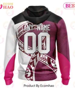 Brisbane Broncos Custom Name Number Fight Cancer Zip Up Hoodie Gifts For Lovers 2