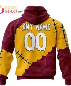 Brisbane Broncos Custom Name Number Halloween Zip Up Hoodie Best Gift For Fans 85319