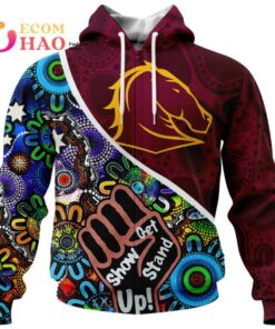 Brisbane Broncos Custom Name Number Indigenous Naidoc Zip Hoodie Best Gift For Fans