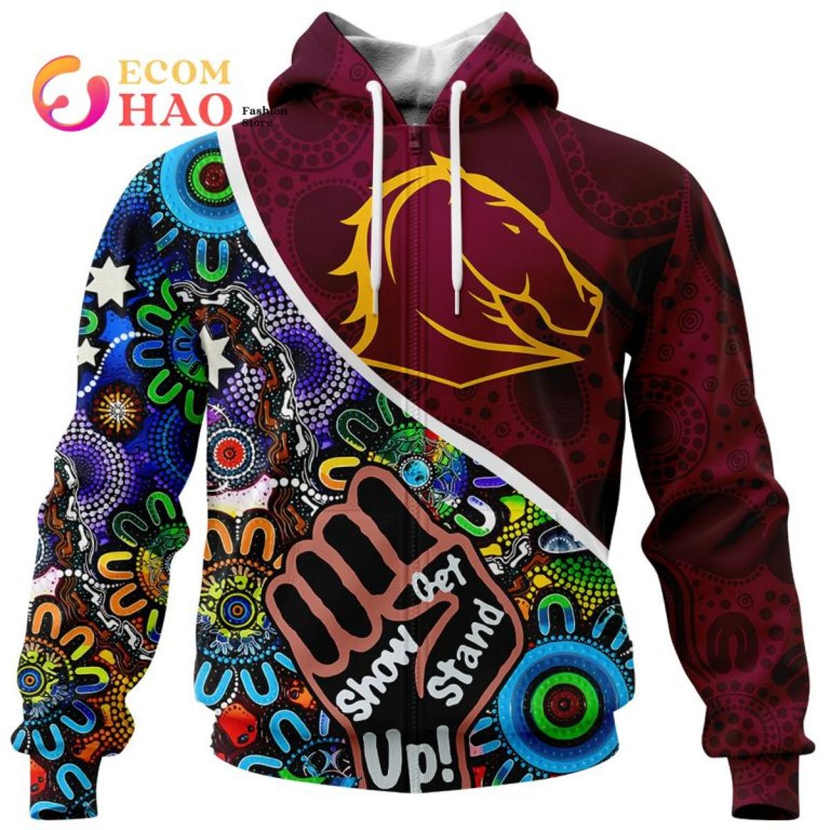 Brisbane Broncos Custom Name Number Polynesian Zip Hoodie Gifts For Lovers