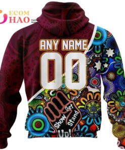 Brisbane Broncos Custom Name Number Indigenous Naidoc Zip Hoodie Best Gift For Fans