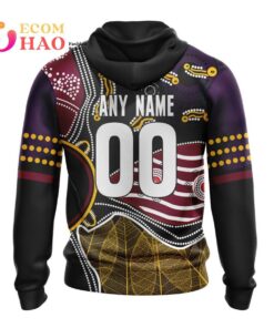 Brisbane Broncos Custom Name Number Indigenous Zip Hoodie Best Gift For Fans