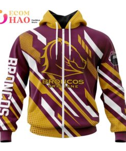 Brisbane Broncos Custom Name Number Motocross Zip Hoodie Funny Gift For Fans