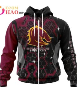 Brisbane Broncos Custom Name Number Motocross Zip Up Hoodie Gift For Fans 1