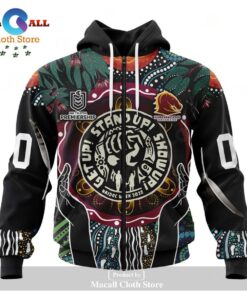 Brisbane Broncos Custom Name Number Naidoc Week Zip Hoodie For Fans