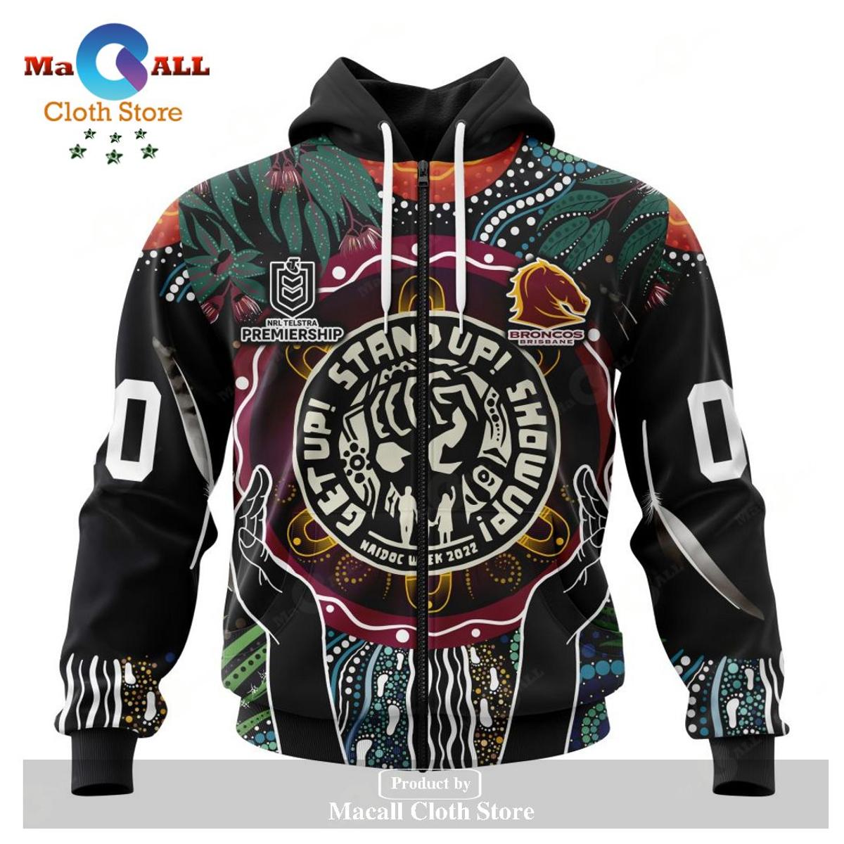 Brisbane Broncos 2022 Naidoc Week Zip Hoodie Gift