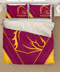 Brisbane Broncos Maroon Gold Stripes Doona Cover 4