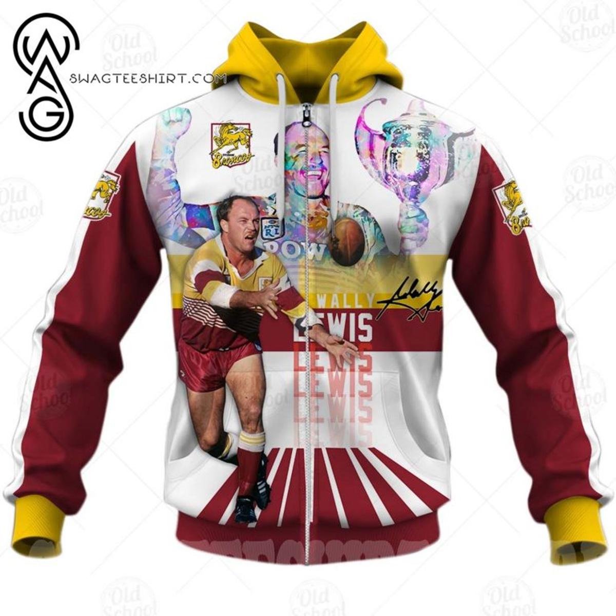 Brisbane Broncos Darren Lockyer No 6 Zip Hoodie Gifts For Lovers