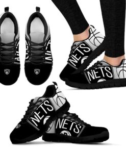 Brooklyn Nets Black And White Running Shoes