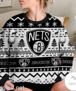 Brooklyn Nets Black Gray Best Ugly Christmas Sweater 2