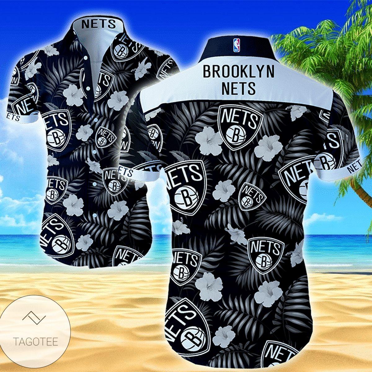 Nba Brooklyn Nets Summer Palm Trees Tropical Aloha Shirt Best Gifts Ideas