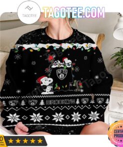 Brooklyn Nets Black Snoopy Ugly Christmas Sweater For Fans 2