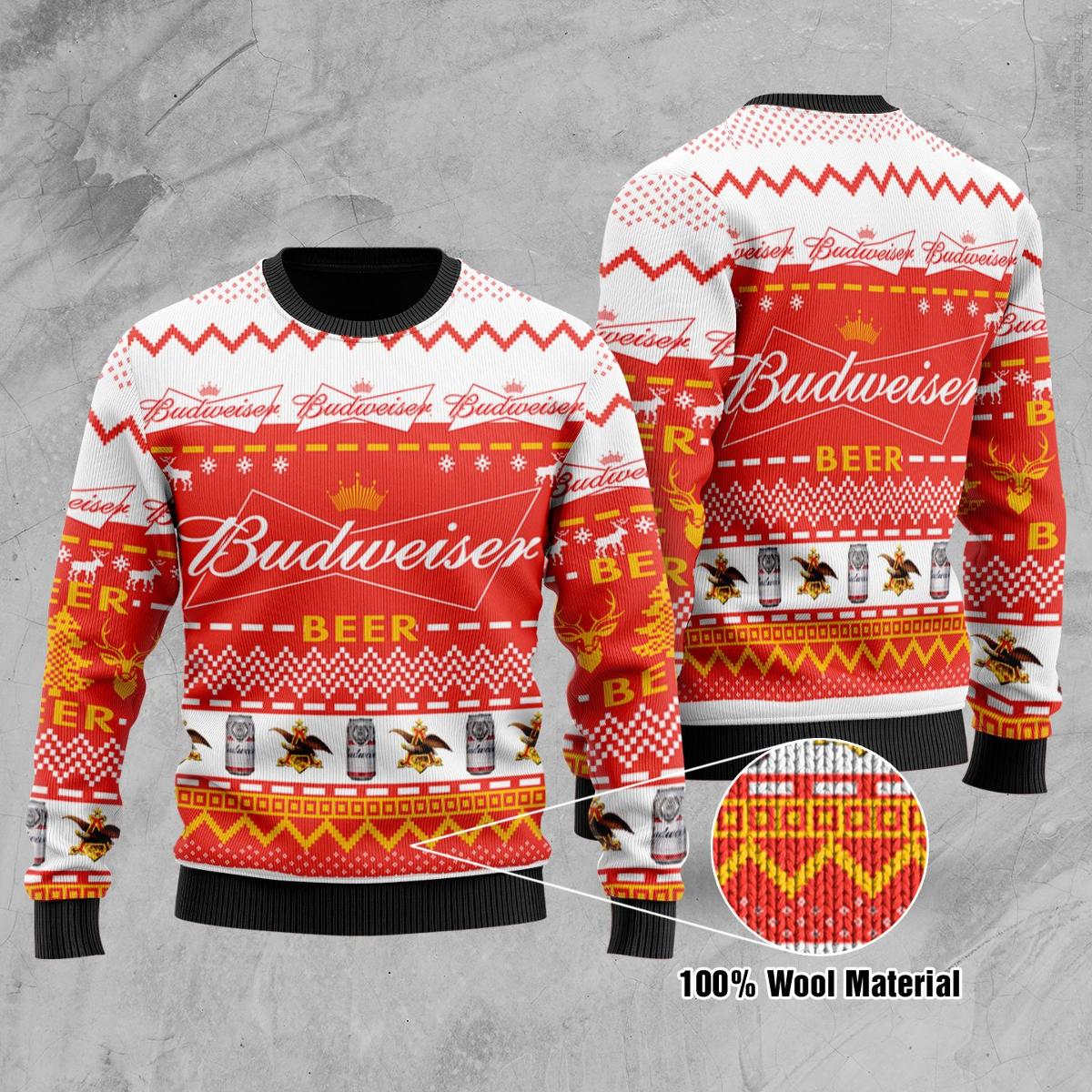 Budweiser Red Plus Size Ugly Christmas Sweater