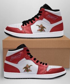 Budweiser Red White Air Jordan 1 High Sneakers Gift