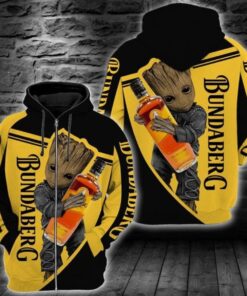 Bundaberg Rum Baby Groot Zip Hoodie Gift For Fans
