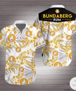 Bundaberg Rum Brand Logo Floral Yellow Hawaiian Shirt Gift For Fans