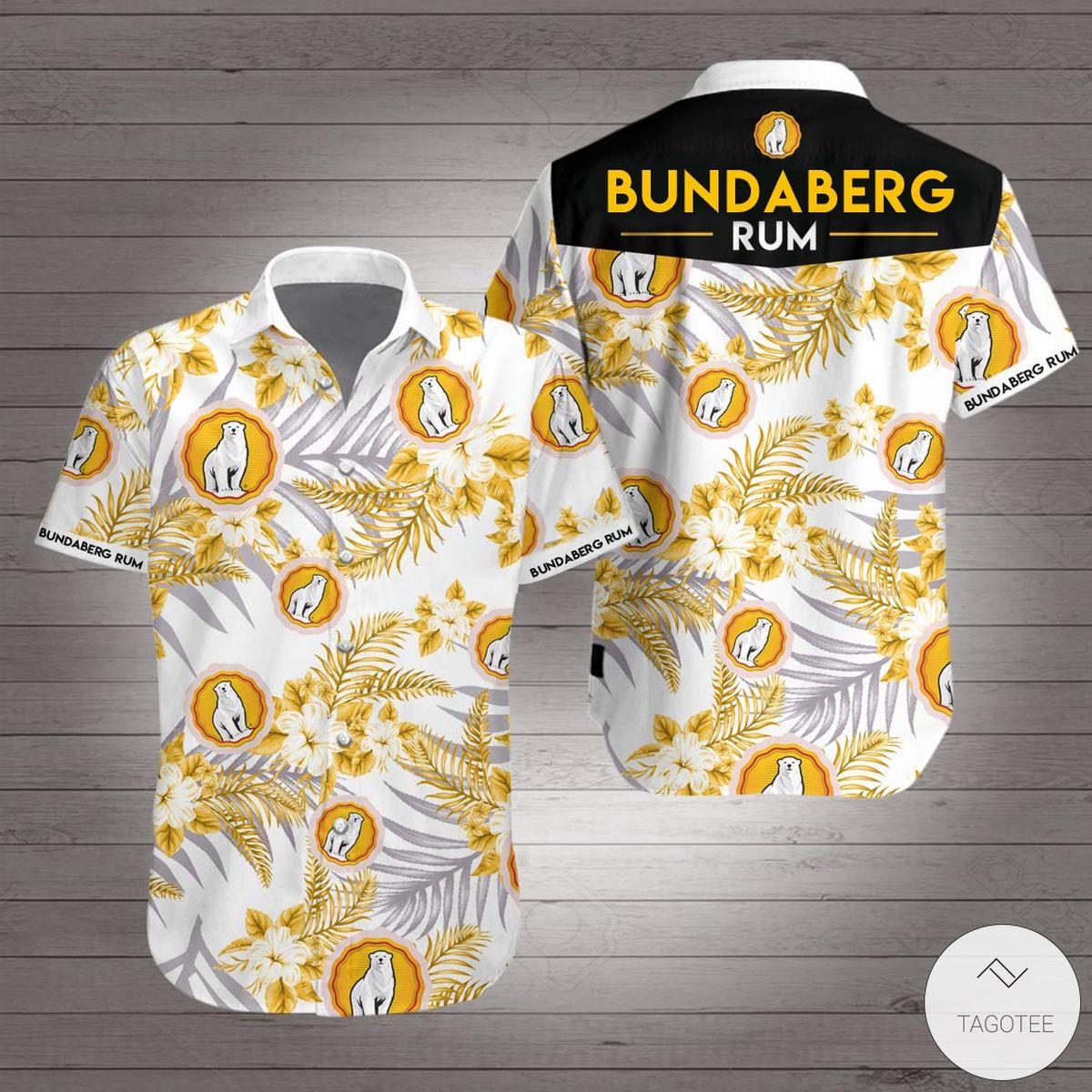 Bundaberg Rum Coconut Trees Patterns Yellow Hawaiian Shirt Best Summer Outfits