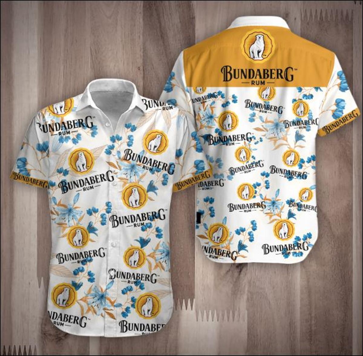 Bundaberg Rum Big Logo Yellow Black Tropical Hawaiian Shirt Size From S To 5xl