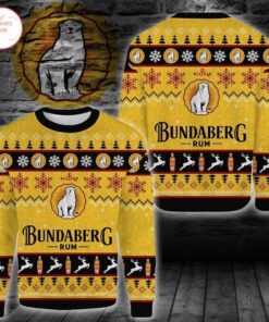 Bundaberg Rum Yellow Ugly Christmas Sweater Gift For Fans