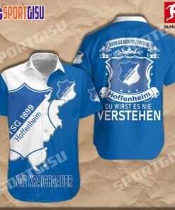Bundesliga Tsg 1899 Hoffenheim Logo Blue Hawaiian Shirt Size From S To 5xl