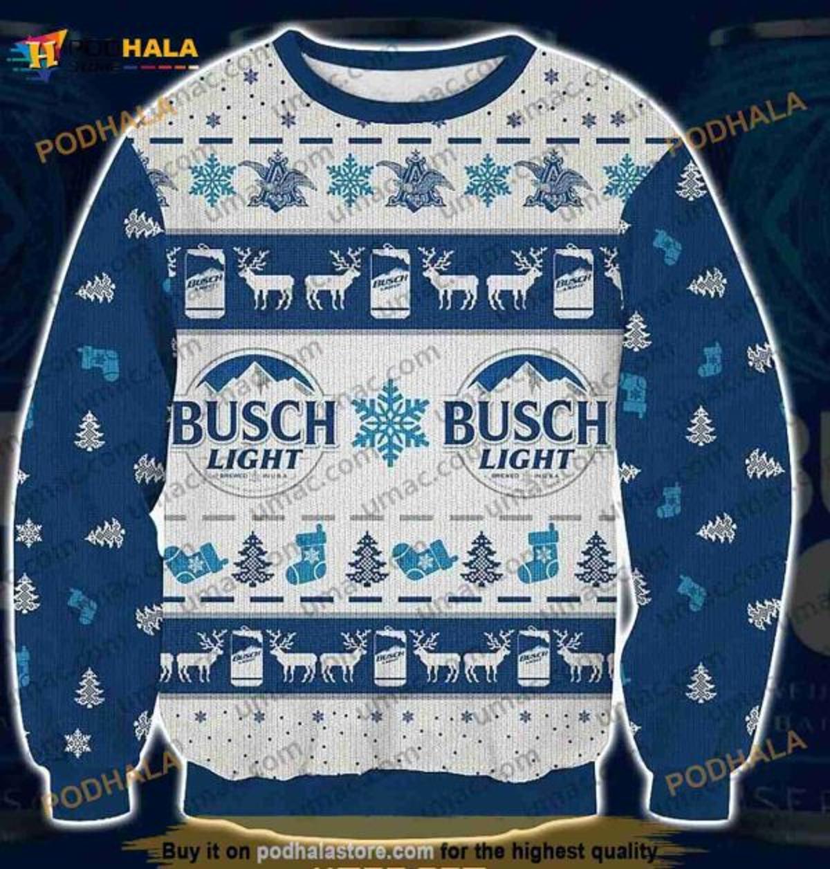 Busch Light Plus Size Ugly Christmas Sweater