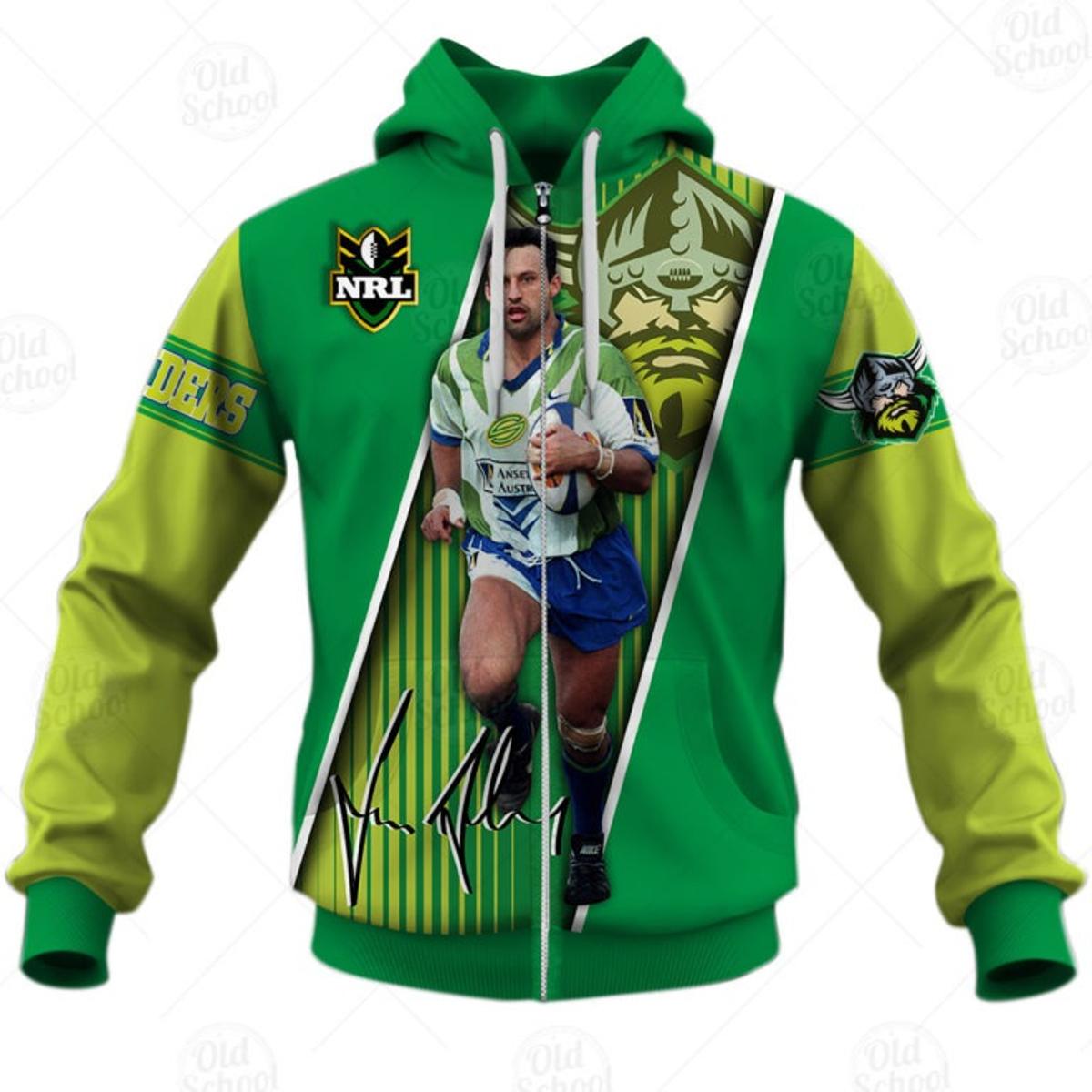 Canberra Raiders Mal Meninga Zip Hoodie Gifts For Lovers