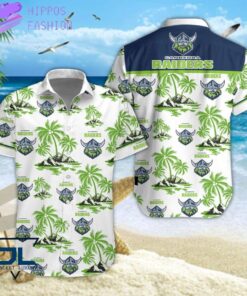 Canberra Raiders Coconut Tree Patterns Tropical Hawaiian Shirt Gift For Nrl Fans