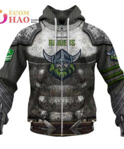 Canberra Raiders Custom Name Number Armor Zip Hoodie