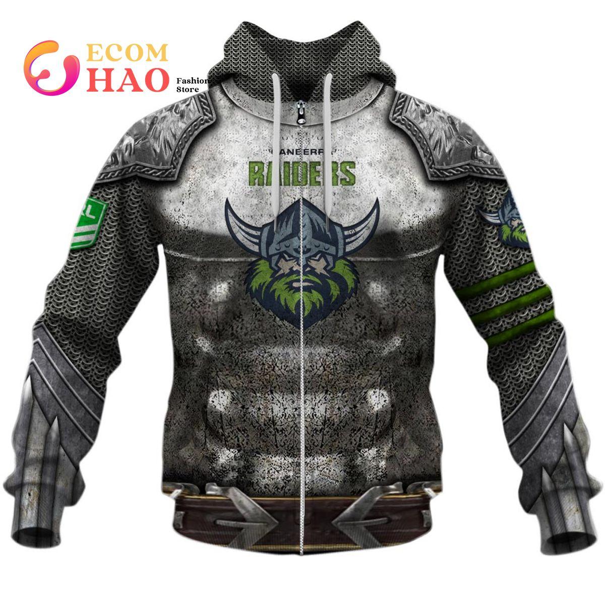 Canberra Raiders Custom Name Number Native Skull Zip Hoodie Best Gift For Fans