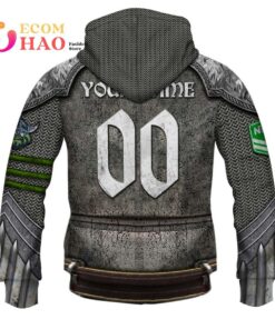 Canberra Raiders Custom Name Number Armor Zip Hoodie