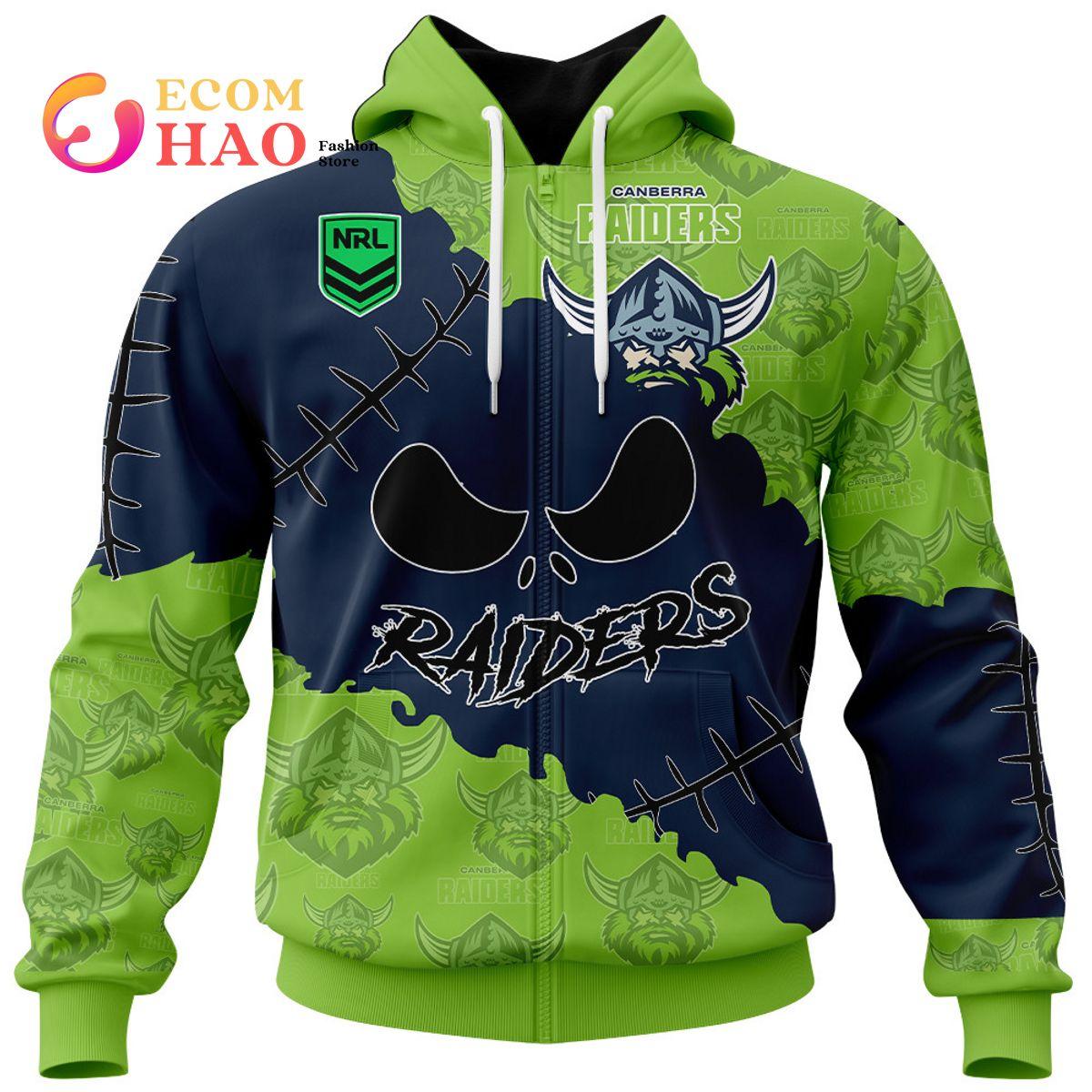 Canberra Raiders Custom Name Number Flag Scratch Zip Hoodie Gift For Fans