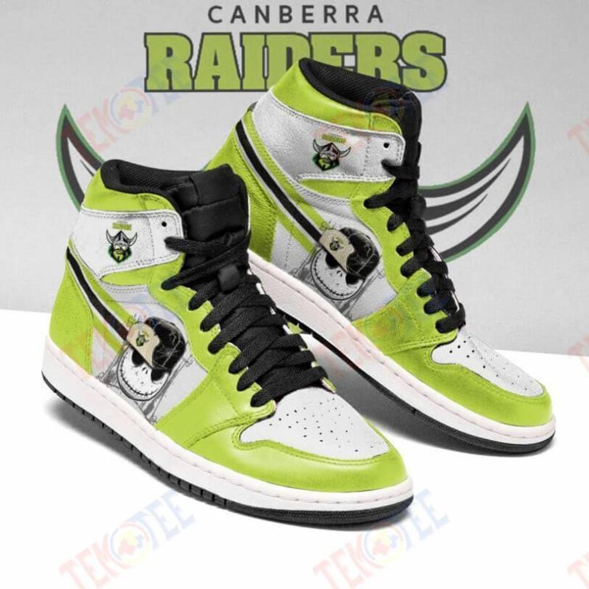 Canberra Raiders The Grinch Air Jordan 1 High Sneakers Best Gift For Fans