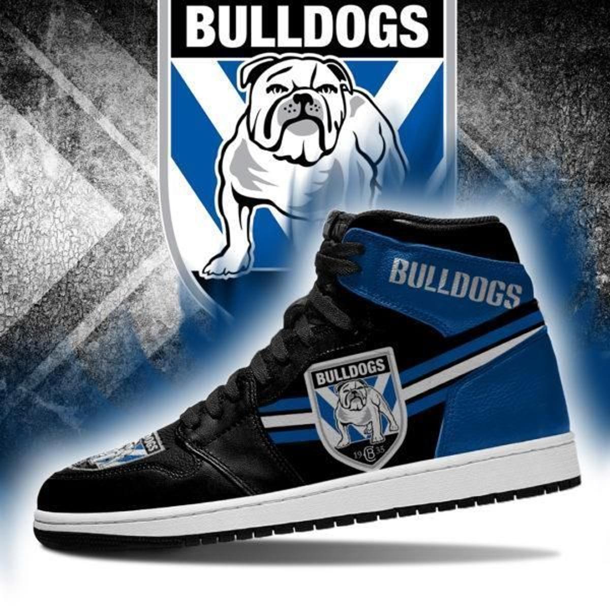 Canterbury-bankstown Bulldogs Blue Black Air Jordan 1 High Sneakers Gift