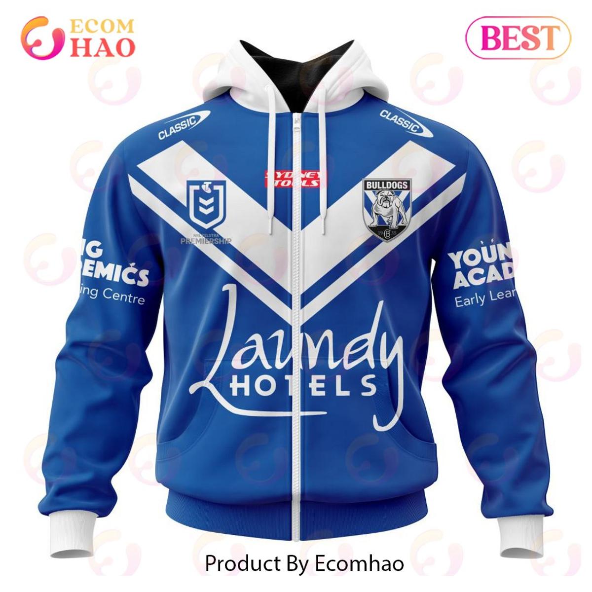 Canterbury-bankstown Bulldogs Custom Name Number Indigenous Mascot Zip Hoodie