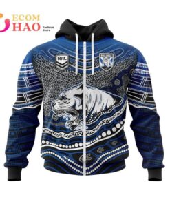 Canterbury-bankstown Bulldogs Custom Name Number Indigenous Mascot Zip Hoodie