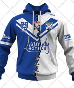 Canterbury-bankstown Bulldogs Custom Name Number Mix Jersey Zip Hoodie Blue