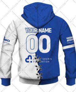 Canterbury bankstown Bulldogs Custom Name Number Mix Jersey Zip Up Hoodie Blue 2