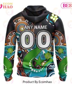 Canterbury-bankstown Bulldogs Custom Name Number Special Design Naidoc Zip Hoodie Black