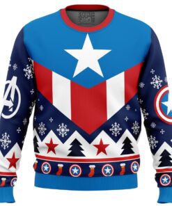 Captain America Symbol Xmas Style Ugly Christmas Sweater Gift For Marvel Fans 1