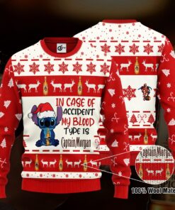 Captain Morgan My Blood Type Ugly Christmas Sweater